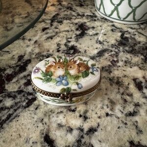 Bunny Limoges Trinket Box
